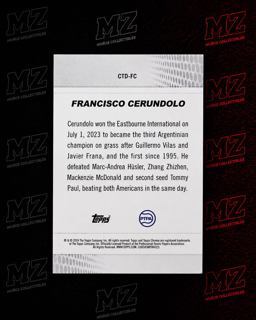 2024 Topps Chrome Tennis Francisco Cerúndolo Captured