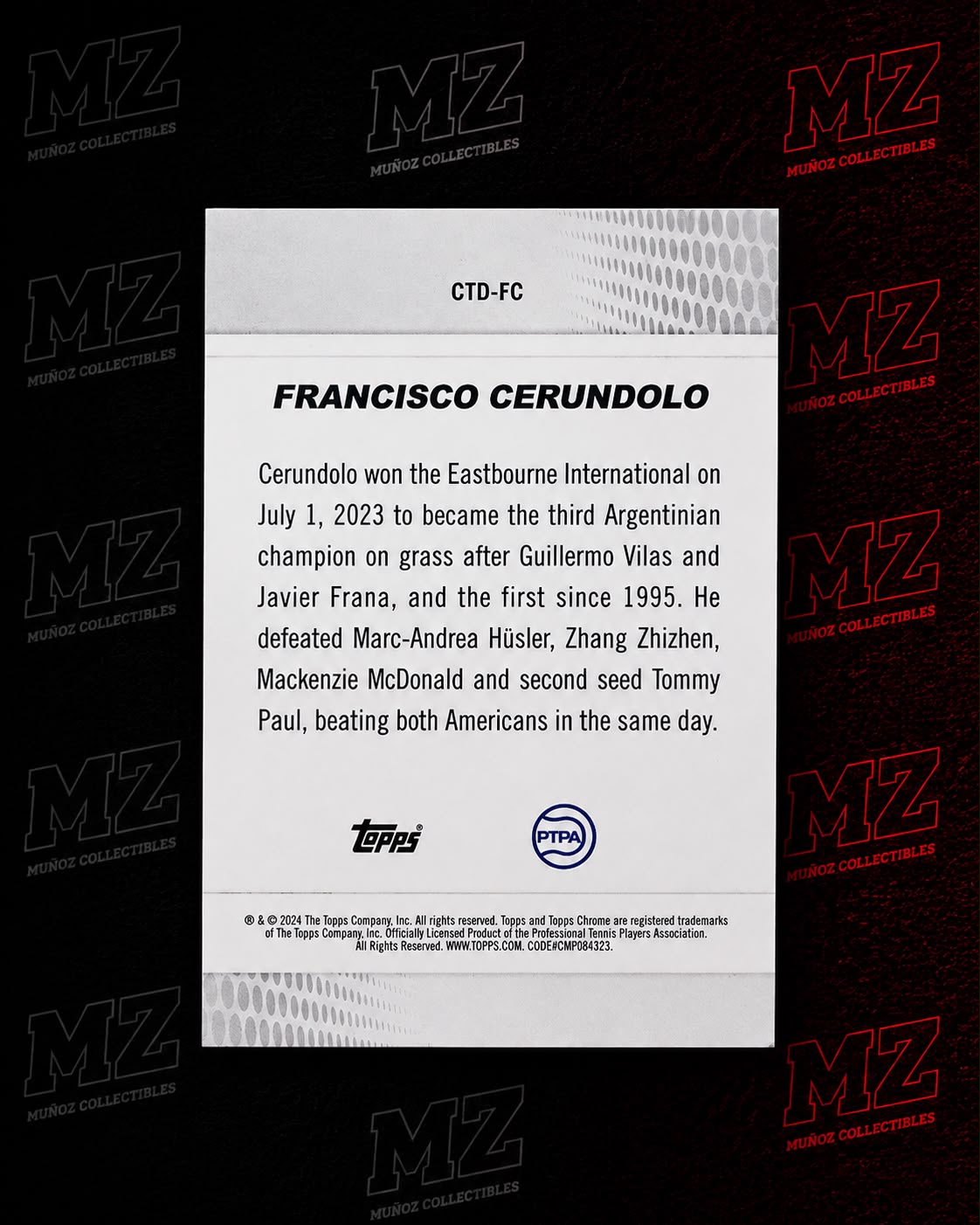 2024 Topps Chrome Tennis Francisco Cerúndolo Captured